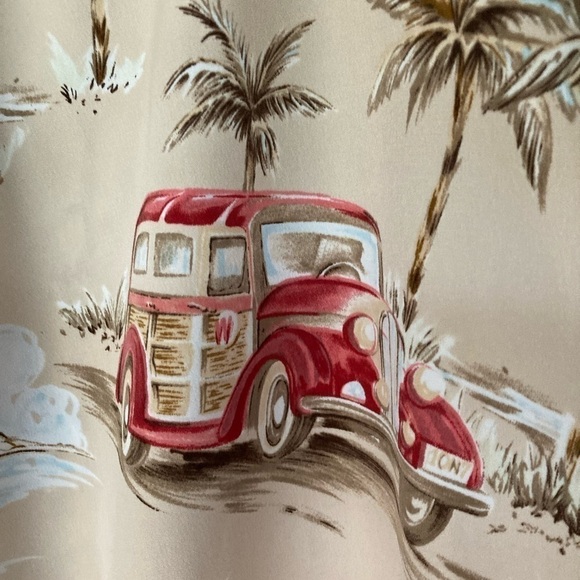 Sun Casuals  Men’s Vintage Car Shirt Size Large Woody Wagon Beachy - Picture 4 of 7